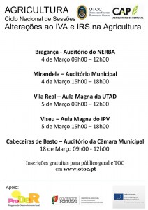 Ciclo Nacional de Sessões IVA e IRS na Agricultura - Mirandela