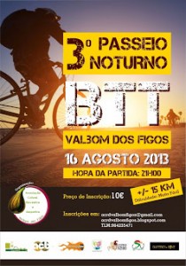 Participe no 3º Passeio Noturno - BTT - Valbom dos Figos - Mirandela