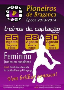 Participe no Pioneiros de Bragança - treinos de captação - Feminino - Bragança
