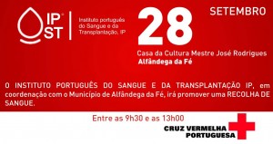 Participe na Recolha de sangue | IPST | Casa da Cultura - Alfândega da Fé