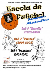 Participe na Escola de Futebol - (Feminino e Masculino) - Alfândega da Fé