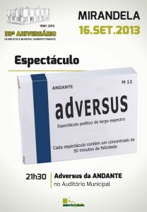 Participe no Espectáculo: Adversus da Andante - Mirandela