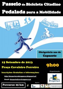 Participe no Passeio de Bicicleta Citadino - Pedalada para a Mobilidade - Bragança