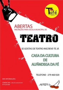 Participe no Abertas - inscrições para a Escola Municipal de Teatro de Alfândega da Fé