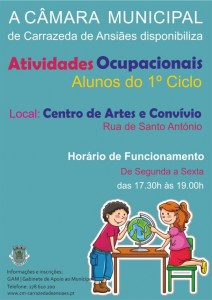 Participe no Atividades Ocupacionais - Alunos do 1º Ciclo - Carrazeda de Ansiães