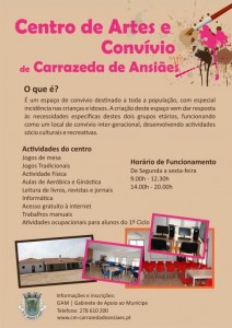 Participe no Centro de Artes e Convívio de Carrazeda de Ansiães