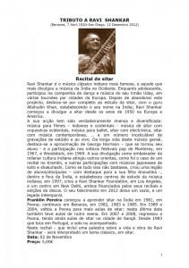 Participe no Concerto: Tributo a Ravi Shankar - Recital de música da Índia - Sitar