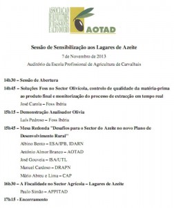 Participe no Sessão de Sensibilização aos Lagares de Azeite - Mirandela