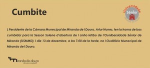 Participe no Cumbite - Ounibersidade Sénior de Miranda (USMMD) - Miranda do Douro