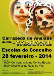 Participe no Desfile de Carnaval 2014 - Carnaval das Escolas - Carrazeda de Ansiães