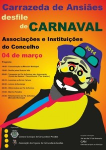 Participe no Desfile de Carnaval 2014 - Associações e Instituições do Concelho - Carrazeda de Ansiães