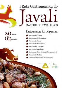 Participe no I Rota Gastronómica do Javali - Macedo de Cavaleiros