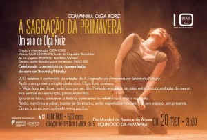 Participe na A sagração da primavera - Um solo de Olga Roriz - Teatro Municipal de Bragança