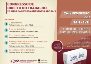 Participe no Congresso de Direito do Trabalho - Mirandela