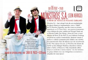 Participe nos Monstros S.A. (Sem Abrigo) - A partir de Textos de Roland Dubillard - Teatro Municipal de Bragança