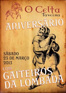 Participe no O Celta Taveina - Aniversário com Gaiteiros da Lombada - Bragança