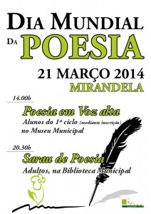 Participe na Dia Mundial da Poesia - Mirandela