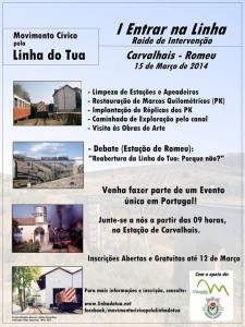 Participe no I Entrar na Linha Raide de Intervenção - Carvalhais - Romeu - Mirandela