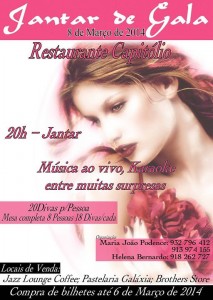 Participe na Jantar de Gala - Restaurante Capitólio - Macedo de Cavaleiros
