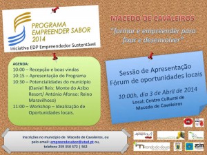Participe na Programa Empreender Sabor 2014 - Macedo de Cavaleiros