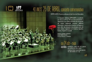 Participe na 40 anos 25 DE ABRIL concerto comemorativo - Teatro Municipal de Bragança