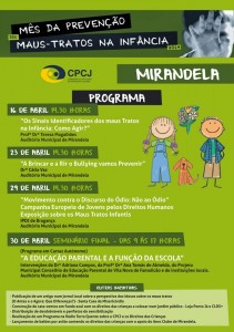 Participe no Mês da Prevenção dos Maus-Tratos na Infância - Programa - Mirandela