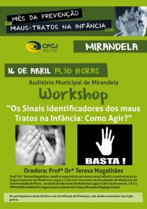 Participe no Mês da Prevenção dos Maus-Tratos na Infância - Workshop - Mirandela