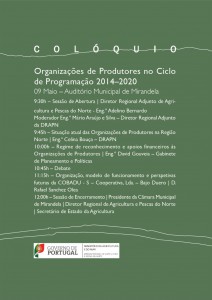Participe no Colóquio - Organizações de Produtores no Ciclo de Programação 2014-2020 - Mirandela
