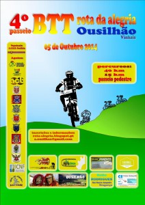 Participe no 4.º Passeio de BTT rota da alegria - Ousilhão - Vinhais