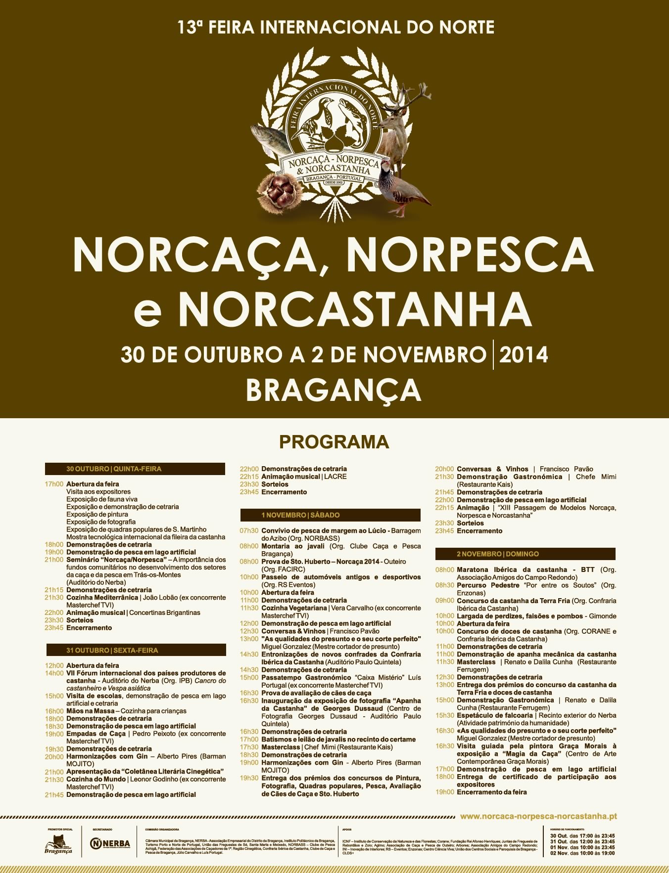 Participe na Norcaça, Norpesca e Norcastanha 2014 - Programa - Bragança
